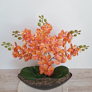 Különleges orchidea dekoráció-narancs - otthon & életmód - dekoráció - asztal és polc dekoráció - asztaldísz - Meska.hu