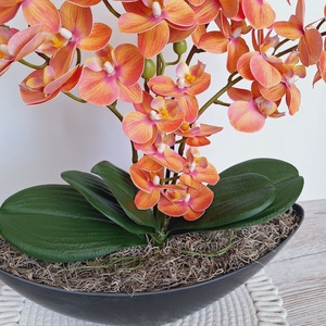 Különleges orchidea dekoráció-narancs - otthon & életmód - dekoráció - asztal és polc dekoráció - asztaldísz - Meska.hu