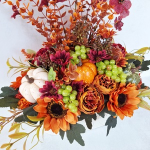 Őszi dekoráció bádog kaspóban - otthon & életmód - dekoráció - asztal és polc dekoráció - asztaldísz - Meska.hu