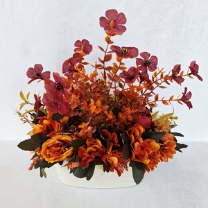 Őszi dekoráció bádog kaspóban - otthon & életmód - dekoráció - asztal és polc dekoráció - asztaldísz - Meska.hu