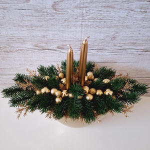 Arany ünnepi asztaldísz - karácsony - karácsonyi lakásdekoráció - ünnepi asztaldekoráció - Meska.hu