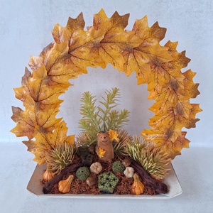 Ledes őszi dekoráció sünivel - Meska.hu