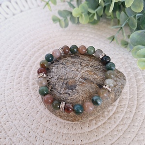 Achát ásvány karkötő - ékszer - karkötő - gyöngyös karkötő - Meska.hu