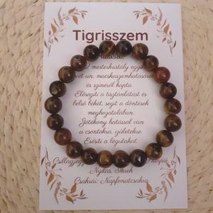 Tigrisszem ásvány karkötő, Ékszer, Karkötő, Gyöngyös karkötő, Ékszerkészítés, MESKA