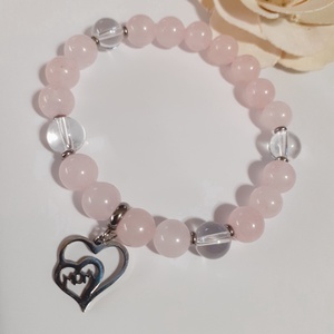 Rózsakvarc-hegyikristály ásvány karkötő - ékszer - karkötő - gyöngyös karkötő - Meska.hu Rózsakvarc-hegyikristály ásvány karkötő - ékszer - karkötő - gyöngyös karkötő - Meska.hu