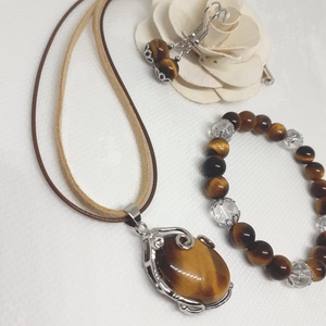 Tigrisszem ásvány ékszer szett - ékszer - ékszerszett - Meska.hu