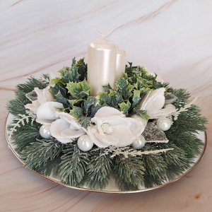 Ünnepi asztaldísz - karácsony - karácsonyi lakásdekoráció - karácsonyi fénydekoráció - Meska.hu