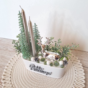 Karácsonyi dísz szarvassal - karácsony - karácsonyi lakásdekoráció - karácsonyi lakásdíszek - Meska.hu