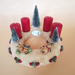Adventi koszorú szarvas figurákkal II. - Meska.hu