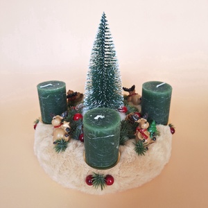 Adventi koszorú-szarvas figurákkal - Meska.hu