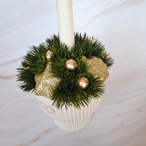 Ünnepi asztaldísz ledes gyertyával - karácsony - karácsonyi lakásdekoráció - karácsonyi fénydekoráció - Meska.hu