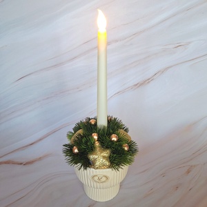 Ünnepi asztaldísz ledes gyertyával, Karácsony, Karácsonyi lakásdekoráció, Karácsonyi fénydekoráció, , MESKA