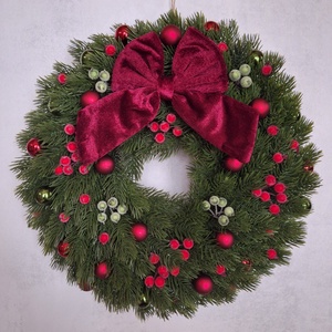 Ledes karácsonyi ajtódísz-bordó - Meska.hu