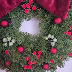 Ledes karácsonyi ajtódísz-bordó - karácsony - karácsonyi lakásdekoráció - karácsonyi ajtódíszek - Meska.hu