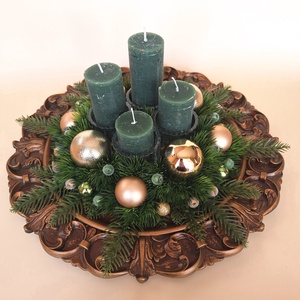 Adventi asztaldísz-arany - Meska.hu