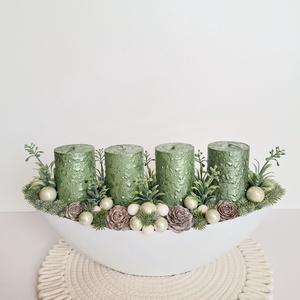 Adventi asztaldísz-menta - karácsony - adventi díszek - adventi asztaldísz - Meska.hu