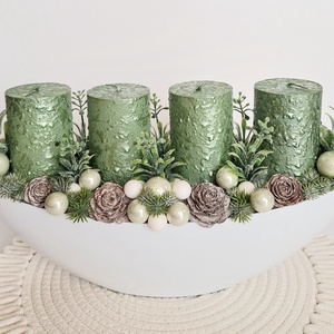 Adventi asztaldísz-menta - Meska.hu