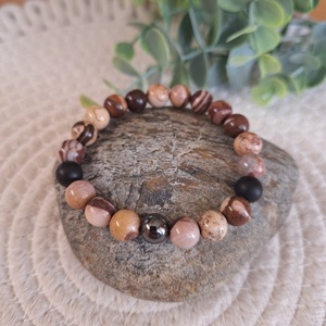 Kapuccino jáspis ásvány karkötő - Meska.hu