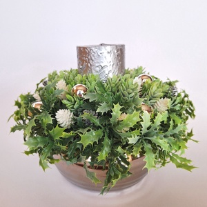 Ünnepi asztaldísz kerámia gömb kaspóban - Meska.hu