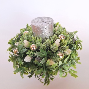 Ünnepi asztaldísz kerámia gömb kaspóban - karácsony - adventi díszek - adventi gyertyadíszek és koszorúdíszek - Meska.hu