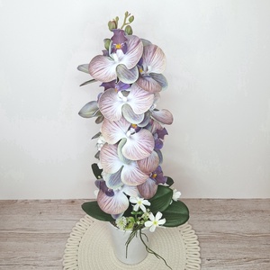 Orchidea dekoráció kerámia kaspóban-lila - otthon & életmód - dekoráció - asztal és polc dekoráció - asztaldísz - Meska.hu