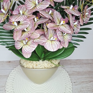 Különleges orchidea dekoráció kerámia kaspóban - otthon & életmód - dekoráció - asztal és polc dekoráció - asztaldísz - Meska.hu