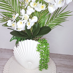 Különleges orchidea dekoráció kerámia kaspóban II. - otthon & életmód - dekoráció - asztal és polc dekoráció - asztaldísz - Meska.hu