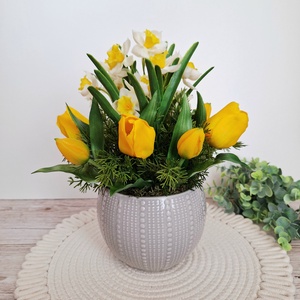 Tavaszi tulipános asztaldísz III. - otthon & életmód - dekoráció - asztal és polc dekoráció - asztaldísz - Meska.hu