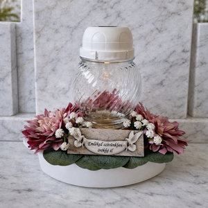 Sírdísz napelemes mécsessel I., Otthon & Életmód, Vallás, Temetkezési tárgy, Temetői gyertyák, mécsesek, , MESKA