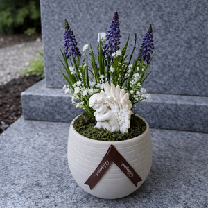 Angyalkás kegyeleti dísz II., Otthon & Életmód, Vallás, Temetkezési tárgy, Sírdísz, kegyeleti dísz, , MESKA