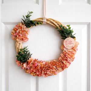 Ajtódísz hortenzia selyemvirág szirmokkal, Otthon & Életmód, Dekoráció, Ajtó- és ablak dekoráció, Ajtódísz & Kopogtató, , MESKA