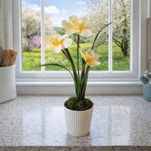 Nárcisz kerámia kaspóban-krém, Otthon & Életmód, Dekoráció, Asztal és polc dekoráció, Asztaldísz, , MESKA