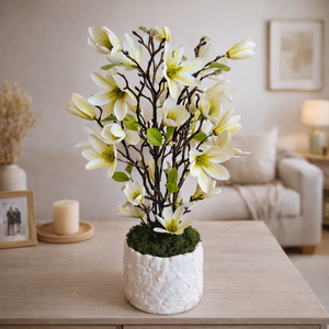 Sokvirágú magnólia kerámia kaspóban, Otthon & Életmód, Virágdekoráció, Virágdíszek, Virágdísz kaspóban, , MESKA