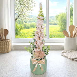 Selyem szarkaláb kerámia kaspóban I., Otthon & Életmód, Dekoráció, Asztal és polc dekoráció, Asztaldísz, , MESKA