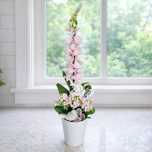 Selyem szarkaláb kerámia kaspóban III., Otthon & Életmód, Virágdekoráció, Virágdíszek, Virágdísz kaspóban, , MESKA