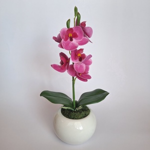 Élethű mini orchidea kerámia gömb kaspóban III. - otthon & életmód - virágdekoráció - virágdíszek - virágdísz kaspóban - Meska.hu