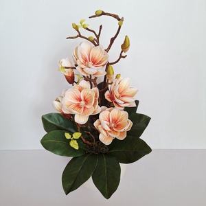 Magnólia dekoráció-barack - otthon & életmód - virágdekoráció - virágdíszek - virágdísz kaspóban - Meska.hu