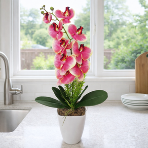 Orchidea dekoráció kerámia kaspóban VI. - Meska.hu