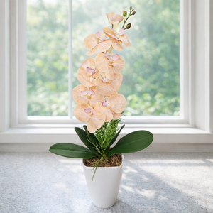 Orchidea dekoráció kerámia kaspóban V. - Meska.hu