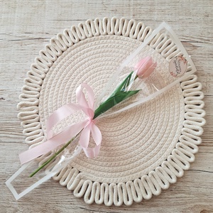 Szálas,ilattos habgumi tulipán celofán csomagolásban-rózsaszín, Otthon & Életmód, Virágdekoráció, Virágok, Szálas virág, Virágkötés, MESKA