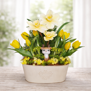 Tavaszi asztaldísz bájos őzikével - Meska.hu