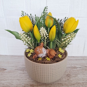 Őzikés tavaszi asztaldísz IV. - otthon & életmód - dekoráció - asztal és polc dekoráció - asztaldísz - Meska.hu