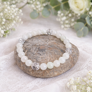 Jáde-hegyikristály ásvány karkötő, Ékszer, Karkötő, Gyöngyös karkötő, , MESKA
