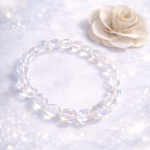 Angyal aura kvarc ásvány karkötő, Ékszer, Karkötő, Gyöngyös karkötő, , MESKA