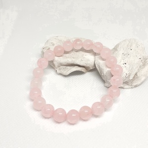 Rózsakvarc ásvány karkötő - ékszer - karkötő - gyöngyös karkötő - Meska.hu