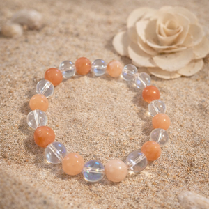 Aventurin-angyal aura kvarc ásvány karkötő, Ékszer, Karkötő, Gyöngyös karkötő, Ékszerkészítés, MESKA