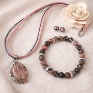 Rodonit ásvány ékszer szett, Ékszer, Ékszerszett, , MESKA