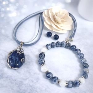 Szodalit ásvány ékszer szett, Ékszer, Ékszerszett, , MESKA