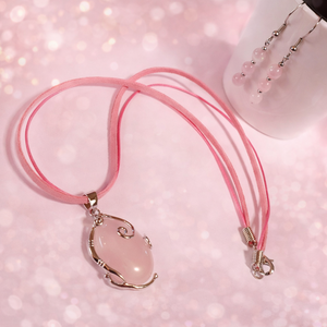 Rózsakvarc ásvány ékszer szett, Ékszer, Ékszerszett, , MESKA