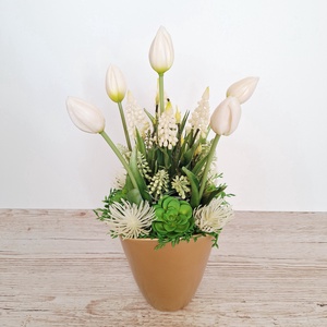 Tavaszi tulipános asztaldísz - otthon & életmód - dekoráció - asztal és polc dekoráció - asztaldísz - Meska.hu